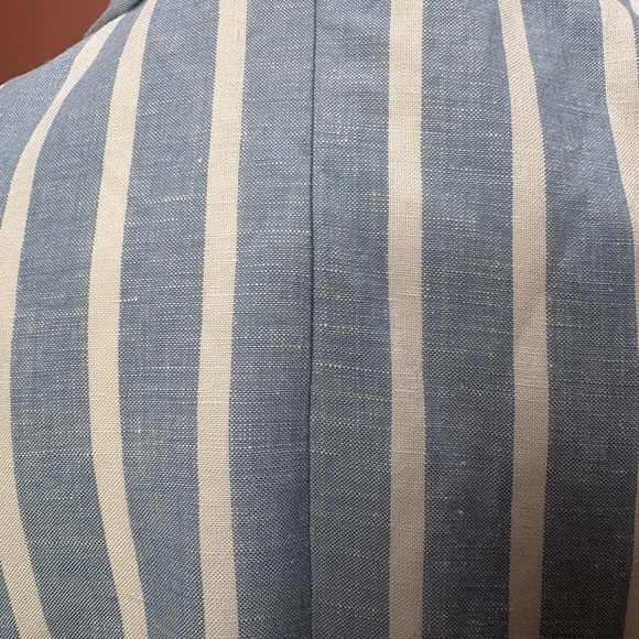 Philosophy Blue & White Striped Linen Blend Blazer – Sz S - Picture 5 of 9